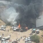 Controlado el incendio en las instalaciones de la Fiscalía, se afectaron ocho vehículos.
