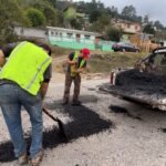 Realizan trabajos de bacheo en Landa