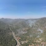 Continúan los esfuerzos para sofocar el incendio forestal en El Madroño, Landa de Matamoros